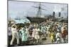 Native Women Carrying Coal onto a Steamship at Kingston, Jamaica, 1880s-null-Mounted Giclee Print