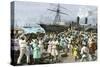 Native Women Carrying Coal onto a Steamship at Kingston, Jamaica, 1880s-null-Stretched Canvas