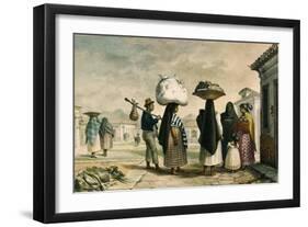 Native Women from Wild Country Seeking Work as Laundresses in Rio De Janeiro-Jean Baptiste Debret-Framed Giclee Print