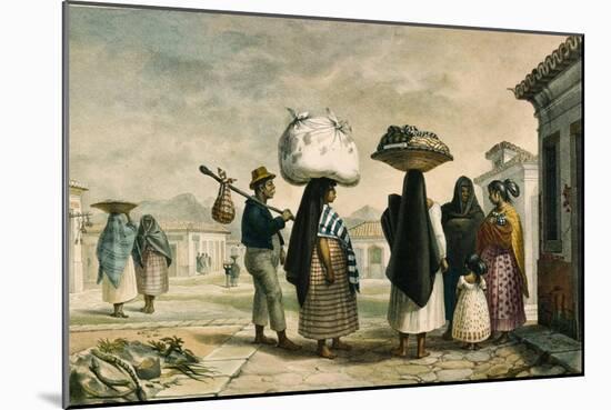 Native Women from Wild Country Seeking Work as Laundresses in Rio De Janeiro-Jean Baptiste Debret-Mounted Giclee Print