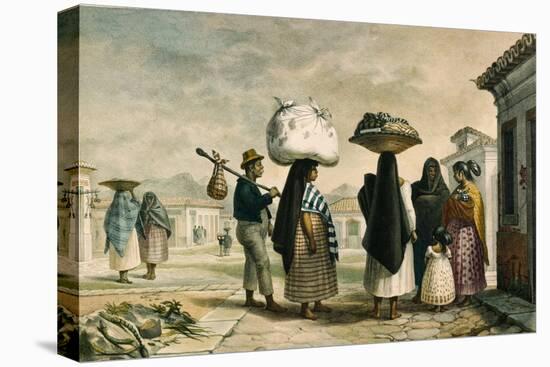 Native Women from Wild Country Seeking Work as Laundresses in Rio De Janeiro-Jean Baptiste Debret-Stretched Canvas