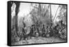 Native Women with Baskets of Hippo Meat, Karoo, South Africa, 1924-Thomas A Glover-Framed Stretched Canvas