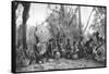 Native Women with Baskets of Hippo Meat, Karoo, South Africa, 1924-Thomas A Glover-Framed Stretched Canvas