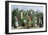 Native Workers Harvesting Coffee in Costa Rica, c.1800-null-Framed Giclee Print