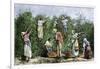 Native Workers Harvesting Coffee in Costa Rica, c.1800-null-Framed Giclee Print