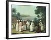 Natives Dancing in the Island of Dominica, Fort Young Beyond-Agostino Brunias-Framed Giclee Print