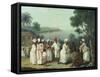 Natives Dancing in the Island of Dominica, Fort Young Beyond-Agostino Brunias-Framed Stretched Canvas