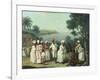 Natives Dancing in the Island of Dominica, Fort Young Beyond-Agostino Brunias-Framed Giclee Print