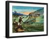 Natives Fishing on the Niger River in Africa-null-Framed Giclee Print