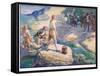 Natives Gathered Round Them-Joseph Ratcliffe Skelton-Framed Stretched Canvas