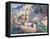 Natives Gathered Round Them-Joseph Ratcliffe Skelton-Framed Stretched Canvas