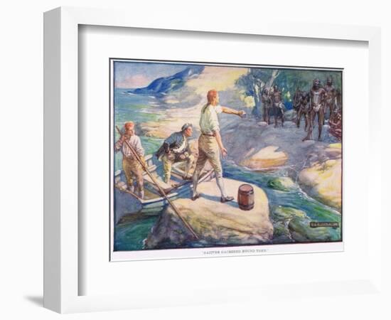 Natives Gathered Round Them-Joseph Ratcliffe Skelton-Framed Giclee Print