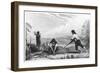 Natives of Chiloe, Patagonia, Using a Breast Plough, 1839-null-Framed Giclee Print