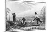 Natives of Chiloe, Patagonia, Using a Breast Plough, 1839-null-Mounted Giclee Print