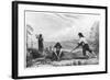 Natives of Chiloe, Patagonia, Using a Breast Plough, 1839-null-Framed Giclee Print