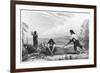 Natives of Chiloe, Patagonia, Using a Breast Plough, 1839-null-Framed Giclee Print