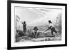 Natives of Chiloe, Patagonia, Using a Breast Plough, 1839-null-Framed Giclee Print