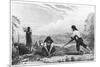 Natives of Chiloe, Patagonia, Using a Breast Plough, 1839-null-Mounted Giclee Print