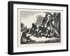 Natives of Madagascar Preparing Bread from the Manioc Root-null-Framed Giclee Print