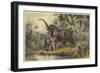 Natives Spearing an Elephant-null-Framed Premium Giclee Print