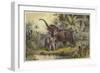 Natives Spearing an Elephant-null-Framed Giclee Print