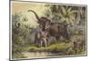 Natives Spearing an Elephant-null-Mounted Giclee Print