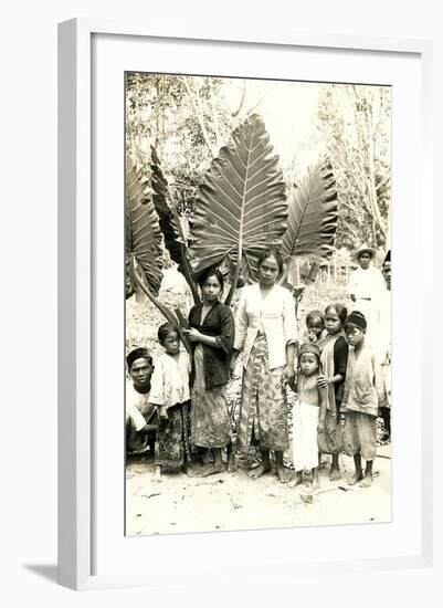 Natives with Giant Leaves-null-Framed Art Print