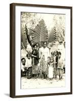 Natives with Giant Leaves-null-Framed Art Print