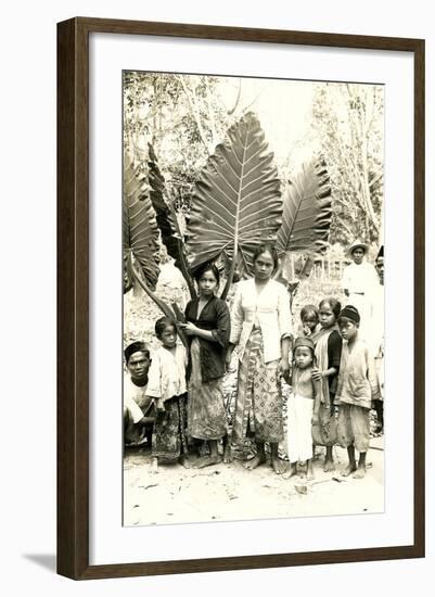 Natives with Giant Leaves-null-Framed Art Print