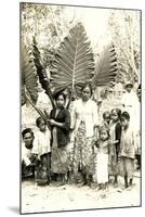 Natives with Giant Leaves-null-Mounted Art Print