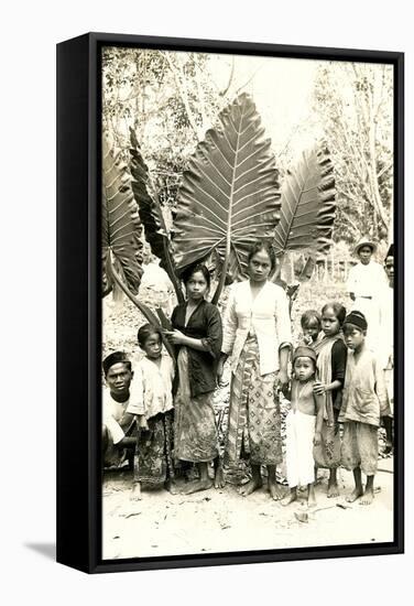 Natives with Giant Leaves-null-Framed Stretched Canvas