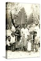 Natives with Giant Leaves-null-Stretched Canvas