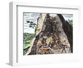 Natives Working in the Spanish Mines of Mexico-null-Framed Giclee Print