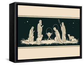 NATIVITY #2-R NOBLE-Framed Stretched Canvas