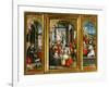 Nativity; Adoration of the Magi and Christ at the Sepulchre; Triptych, 1523 (Inv 1040)-Defendente Ferrari-Framed Giclee Print