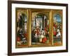 Nativity; Adoration of the Magi and Christ at the Sepulchre; Triptych, 1523 (Inv 1040)-Defendente Ferrari-Framed Giclee Print