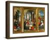 Nativity; Adoration of the Magi and Christ at the Sepulchre; Triptych, 1523 (Inv 1040)-Defendente Ferrari-Framed Giclee Print