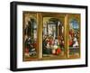 Nativity; Adoration of the Magi and Christ at the Sepulchre; Triptych, 1523 (Inv 1040)-Defendente Ferrari-Framed Giclee Print