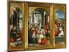 Nativity; Adoration of the Magi and Christ at the Sepulchre; Triptych, 1523 (Inv 1040)-Defendente Ferrari-Mounted Giclee Print