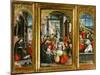Nativity; Adoration of the Magi and Christ at the Sepulchre; Triptych, 1523 (Inv 1040)-Defendente Ferrari-Mounted Giclee Print