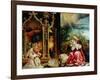 Nativity and Concert of Angels from the Isenheim Altarpiece, Central Panel-Matthias Grünewald-Framed Giclee Print