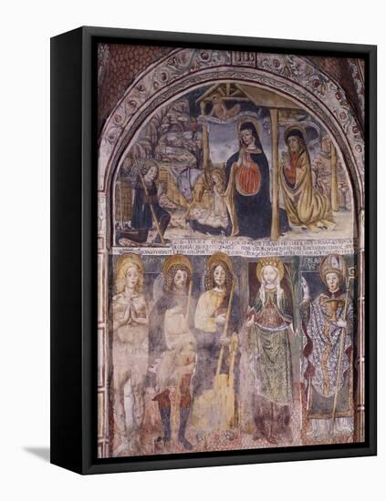 Nativity and Saints, Fresco-Gaudenzio Ferrari-Framed Stretched Canvas