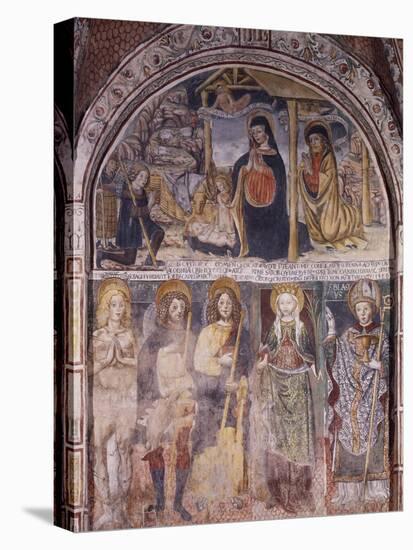 Nativity and Saints, Fresco-Gaudenzio Ferrari-Stretched Canvas