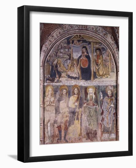 Nativity and Saints, Fresco-Gaudenzio Ferrari-Framed Giclee Print
