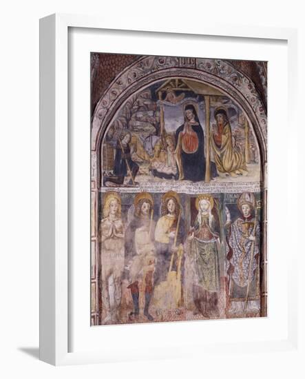 Nativity and Saints, Fresco-Gaudenzio Ferrari-Framed Giclee Print