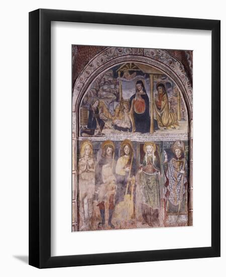 Nativity and Saints, Fresco-Gaudenzio Ferrari-Framed Giclee Print