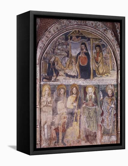 Nativity and Saints, Fresco-Gaudenzio Ferrari-Framed Stretched Canvas