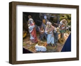 Nativity Figures for Sale in the Pisa Christmas Market, Italy.-Jon Hicks-Framed Photographic Print