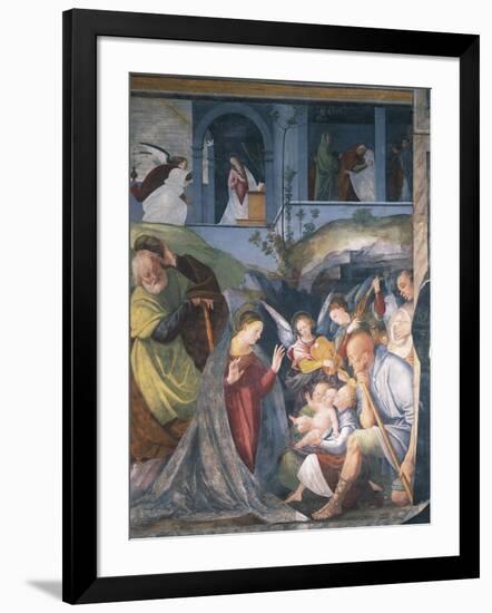 Nativity, Fresco-Gaudenzio Ferrari-Framed Giclee Print