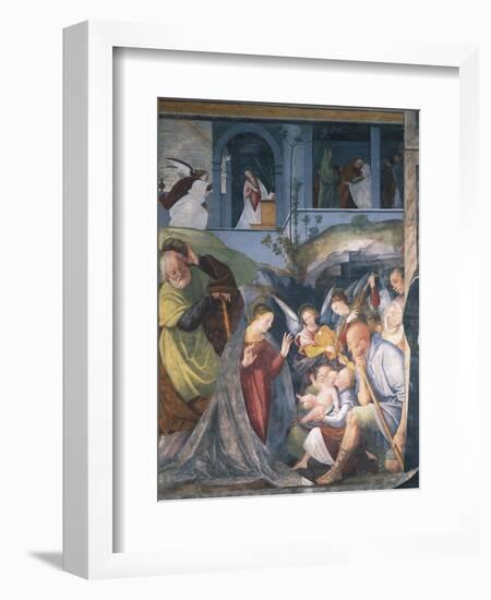 Nativity, Fresco-Gaudenzio Ferrari-Framed Giclee Print